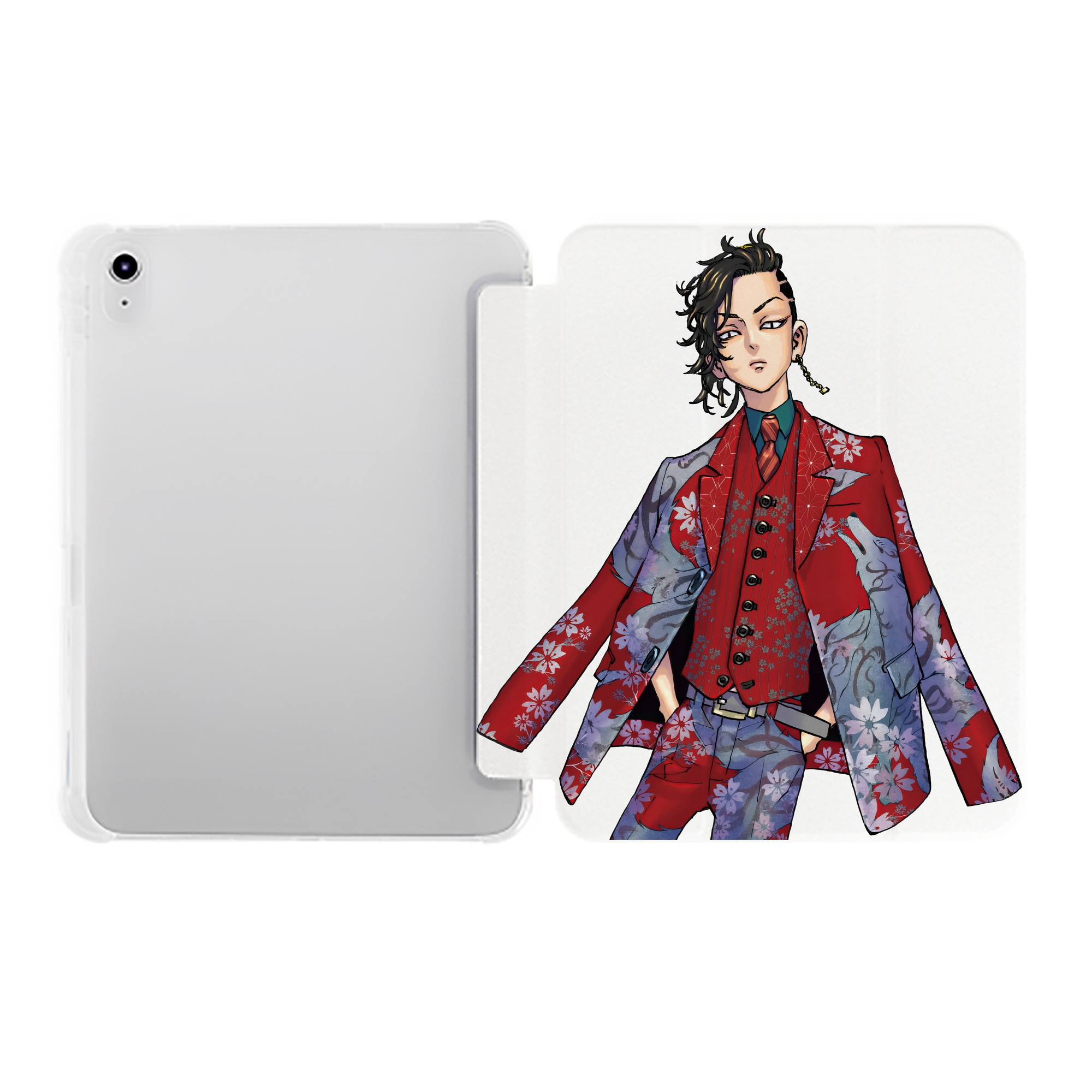 （画像用） 東京リベンジャーズ Tokyo Revengers IPad ケース ペン収納付き 三つ折りスタンド PUレザー×シリコン 対応機種9.5/10.5/10.9インチ